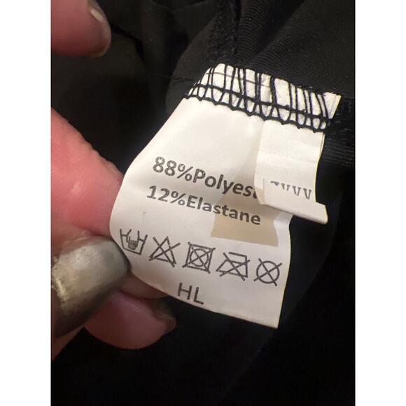 Black Halter Top Deep V-Neck Open Back Sheer Rhinestone Long Dress Size XXXL - Picture 11 of 13